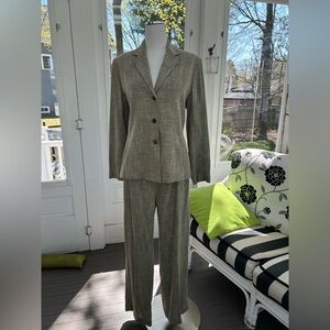 Rena Rowan Green and Black Woven Pantsuit